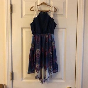Cute asymmetric girls dress.